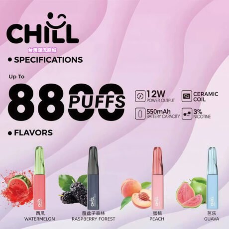 CHILL 始祖鳥 8800口拋棄式電子煙 鴨嘴獸同款 可充電大容量一次性煙桿